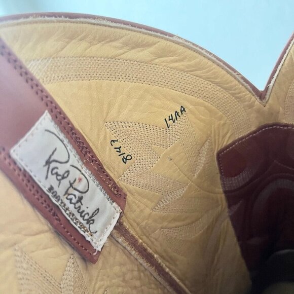 Rod Patrick Mens Cowboy Boots 14 AA Brown Benedictine Buffalo Leather Round Toe - Picture 9 of 12